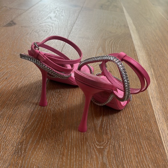 Jonathan Simkhai Pink Satin and Rhinestone Heels - Picture 2 of 8